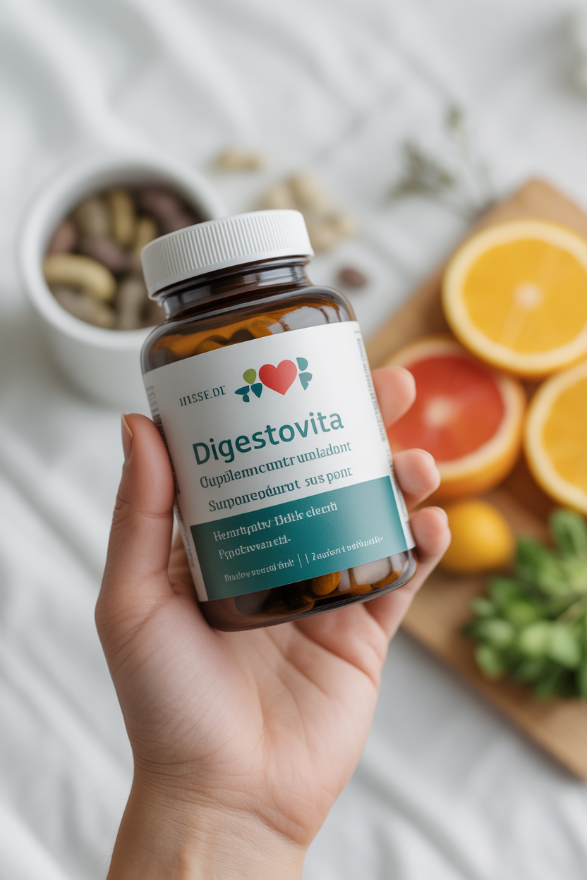 Digestovita supplement bottle for heart, blood vessels and digestion support